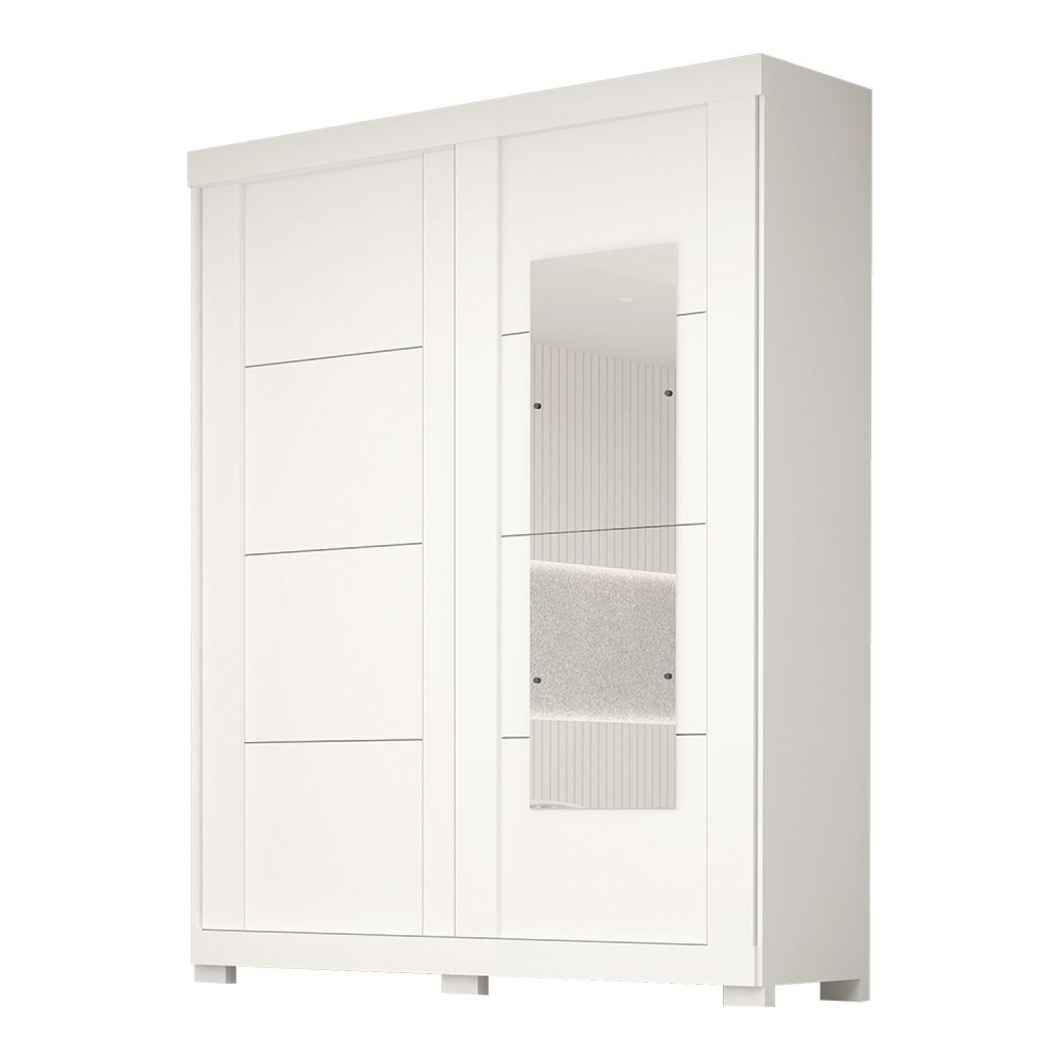 Guarda Roupa Casal 160cm 2 Portas de Correr com Espelhos 100% MDF Boldina Espresso Móveis - 2