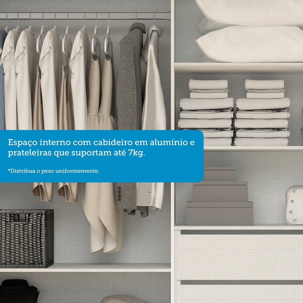 Guarda Roupa Casal 160cm 2 Portas de Correr com Espelhos 100% MDF Boldina Espresso Móveis - 9