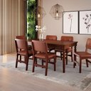 Ver imagem 1 de Conjunto de Mesa com 6 Cadeiras Sabrina Marrom/Nozes