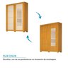 Guarda Roupa Casal 160cm 2 Portas de Correr com Espelhos Flex Color 100% MDF Boldina Espresso Móveis - 4