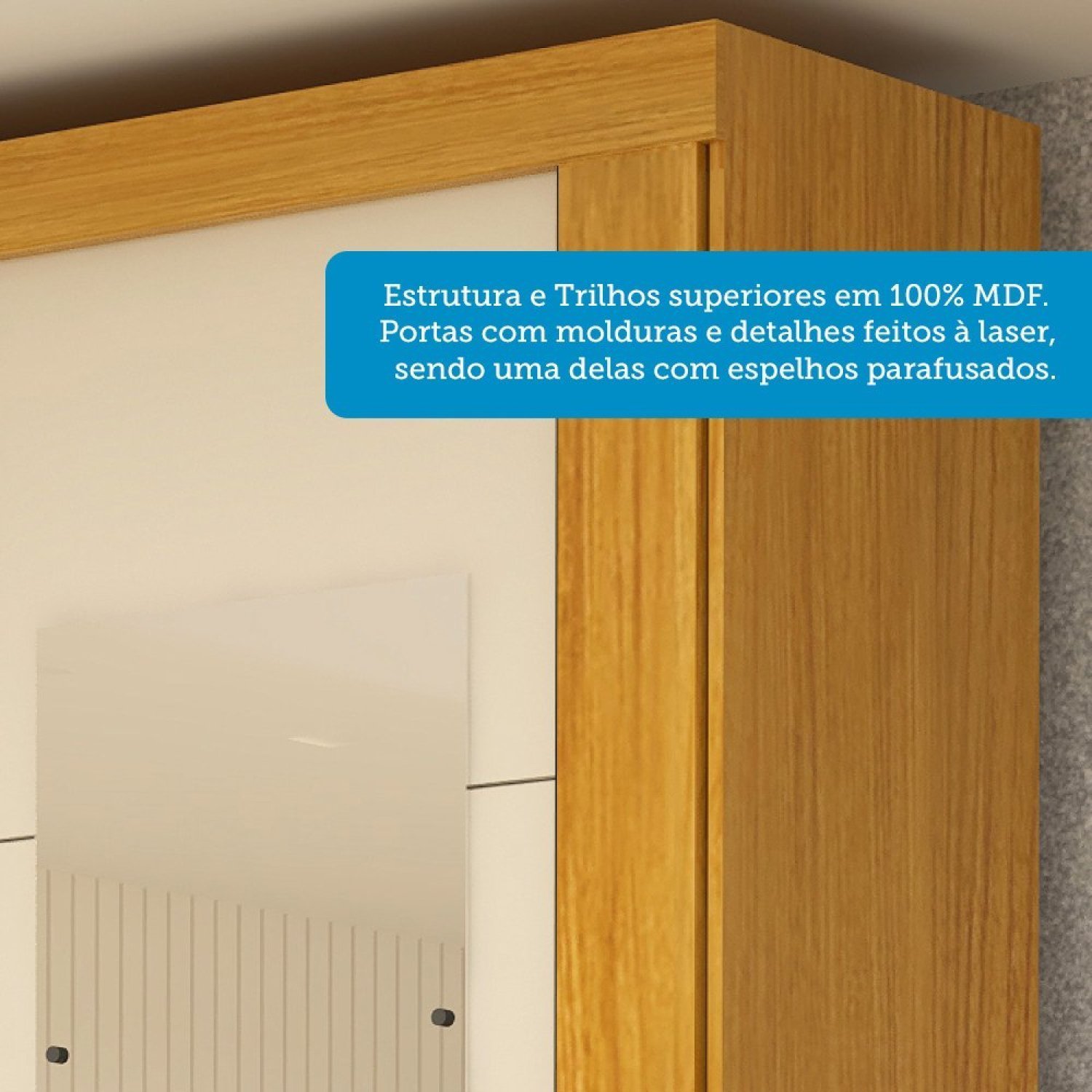 Guarda Roupa Casal 160cm 2 Portas de Correr com Espelhos Flex Color 100% MDF Boldina Espresso Móveis - 7