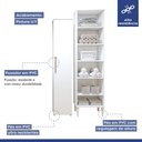 Ver imagem 3 de Lavanderia Modulada Campinas 2 Armários Multiuso 1 Porta 9 Prateleiras - Kaiki Móveis Branco