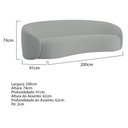 Ver imagem 3 de Kit Sofá 3 Lugares 200cm e 2 Poltronas Orgânica Luxo Recepção Amore Bouclé Cinza