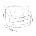 Ver imagem 4 de Kit 2 Poltronas Decorativas Base Giratória Galáxia com Almofadas Linho Off White G45 - Gran Belo