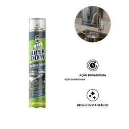 Brilho Inox Super Dom Spray 300ml – Limpa e Dá Brilho em Inox – Ideal para Utensílios, Geladeiras, C - 3