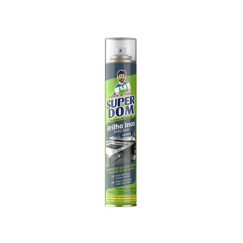 Brilho Inox Super Dom Spray 300ml – Limpa e Dá Brilho em Inox – Ideal para Utensílios, Geladeiras, C