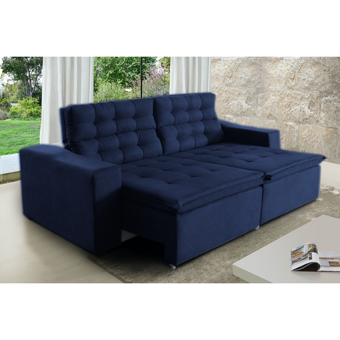 Sofá Londres 210cm Retrátil Reclinável Azul – Ws