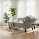 Ver imagem 1 de Recamier Decorativo Divã Amsterdã 147cm Lado Esquerdo Linho Cinza