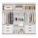 Ver imagem 5 de Guarda-Roupa Casal 6 Portas com 4 Espelhos e 6 Gavetas 234cm 100% MDF Boston Espresso Móveis Branco