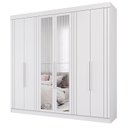 Ver imagem 3 de Guarda-Roupa Casal 6 Portas com 4 Espelhos e 6 Gavetas 234cm 100% MDF Boston Espresso Móveis Branco