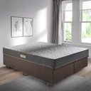 Ver imagem 7 de Cama Baú Casal 138x188 Bipartido Courino Linho Marrom com Dual Firm Espuma Ecoflex
