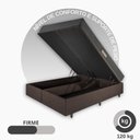 Ver imagem 5 de Cama Baú Casal 138x188 Bipartido Courino Linho Marrom com Dual Firm Espuma Ecoflex