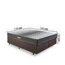 Ver imagem 2 de Cama Baú Casal 138x188 Bipartido Courino Linho Marrom com Dual Firm Espuma Ecoflex