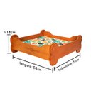 Ver imagem 2 de Caminha Pet Formato Ossinhos em Madeira Maciça (eucalipto) - Colchão Estampa Patinhas