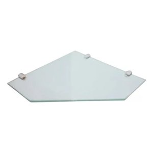 Kit Prateleira Canto Chanfrada C/ Fenda 25x25cm 8mm Fume