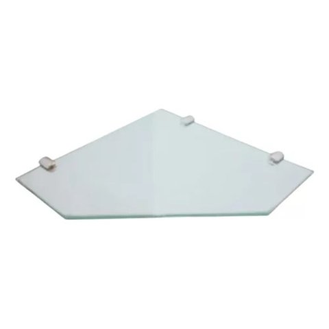Kit Prateleira Canto Chanfrada C/ Fenda 25x25cm 8mm Fume