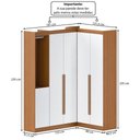 Ver imagem 4 de Guarda-Roupa Casal Modulado Andorra 5 Portas 4 Gavetas Freijó/Branco - Pnr Móveis