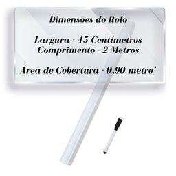 Papel de Parede Adesivo Pvc Quadro Branco com Marcador 2 Metros - 6