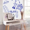 Ver mais imagens de Papel de Parede Adesivo Pvc Quadro Branco com Marcador 2 Metros