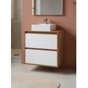 Ver imagem 7 de Gabinete para Banheiro com Cuba e Espelheira 60cm MDF Freijo com Branco Dubai - On Móveis