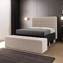 Ver imagem 1 de Kit Cabeceira Rana 195 King e Calçadeira Alpha Z-003 Sued Bege Aradecor