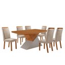 Ver imagem 2 de Mesa de Jantar Aster 180 cm Tampo MDF Laminado Canto Copo com 6 Cadeiras Aline