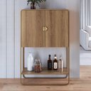 Ver imagem 4 de Balcão Aparador Bar para Sala Industrial 2 Portas 90cm Alek A03 Hanover Dourado - Lyam Deocr