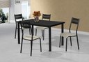 Ver imagem 1 de Conjunto Mesa Jasmim 1,20x0,80 MDP c/4 Cadeiras Titanium Tampo Preto Tubo Preto