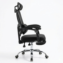 Ver imagem 2 de Cadeira Escritório Ergonômica Resistente Apoio Pés Retrátil Tela Mesh Encosto Ajustável Preto