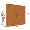Ver imagem 3 de Guarda-Roupa Casal com 6 Portas e 4 Gavetas 219cm Multimóveis CR35493 Cinamomo