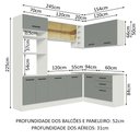 Ver imagem 4 de Armário de Cozinha Completa de Canto 399cm Branco Cinza Agata Madesa 01