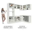 Ver imagem 6 de Armário de Cozinha Completa de Canto 399cm Branco Cinza Agata Madesa 01