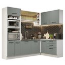 Ver imagem 3 de Armário de Cozinha Completa de Canto 399cm Branco Cinza Agata Madesa 01