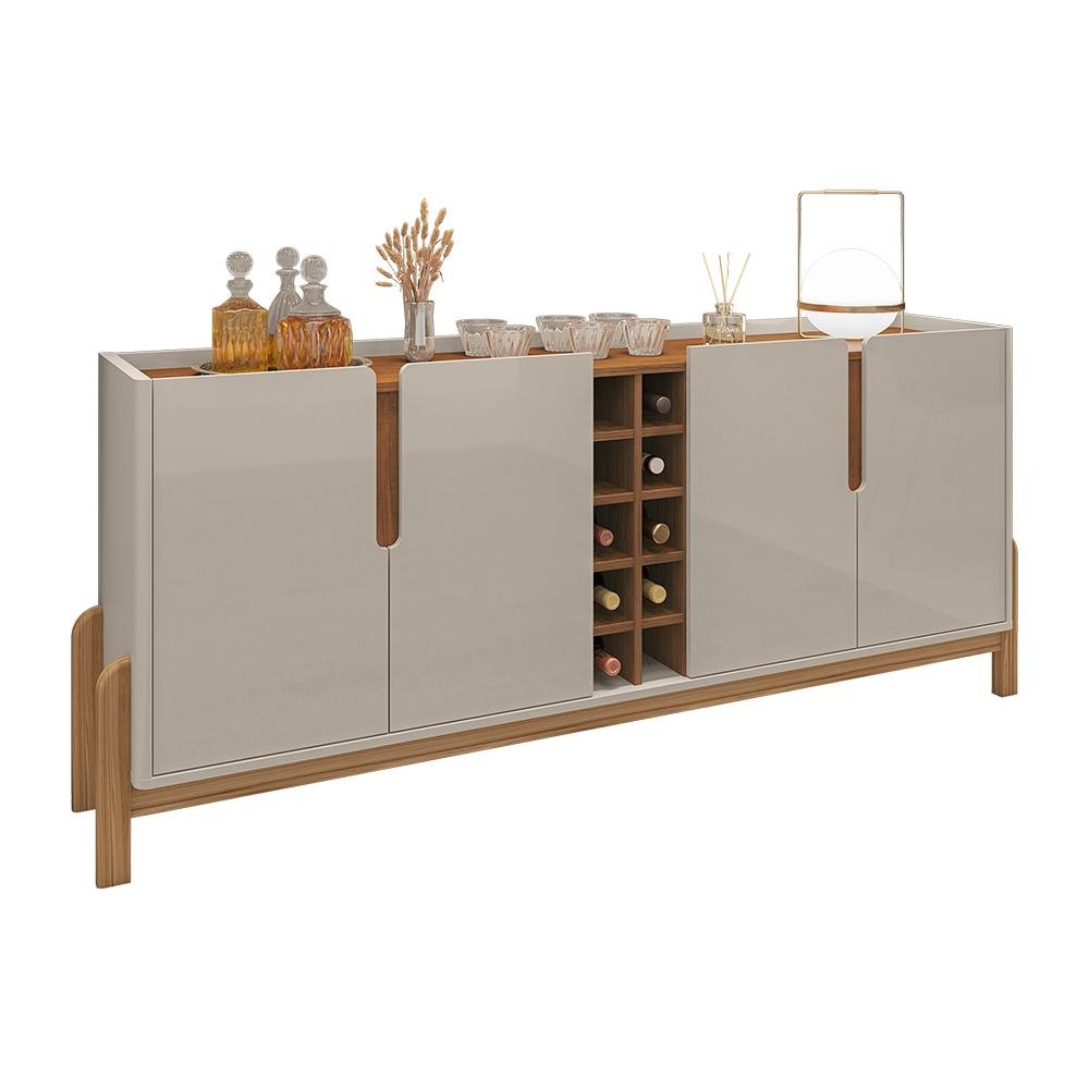 Buffet 190cm 4 Portas com Adega Lizz Casa D Off White/cedro - 11