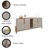 Buffet 190cm 4 Portas com Adega Lizz Casa D Off White/cedro - 7