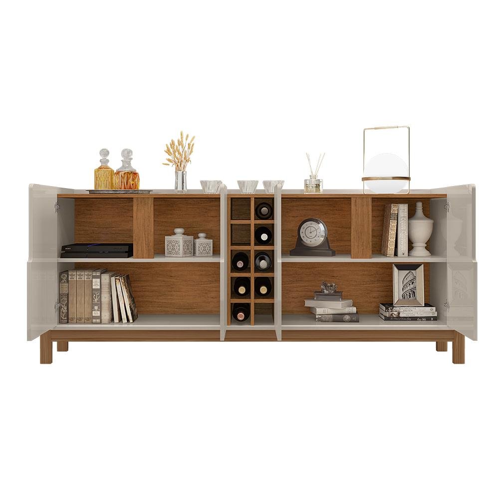 Buffet 190cm 4 Portas com Adega Lizz Casa D Off White/cedro - 3