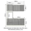Ver imagem 5 de Cozinha Compacta Lux com Armário 5 Portas 3 Gavetas Branco