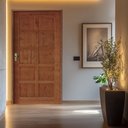 Ver imagem 1 de Kit Porta Pronta Torneada 10 Bicos Coleção Urban Fechadura Mecânica 214x88x14 Rodam Portas Marrom na