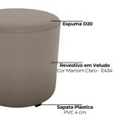 Ver imagem 4 de Puff Redondo Decorativo Copenhage 43x43 Cm Veludo Marrom Claro Milani Store