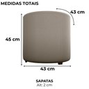 Ver imagem 3 de Puff Redondo Decorativo Copenhage 43x43 Cm Veludo Marrom Claro Milani Store
