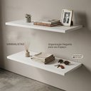 Ver imagem 7 de Kit 2 Prateleiras Branca MDF 60x20cm 15mm Parede Sala Quarto