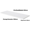 Ver imagem 2 de Kit 2 Prateleiras Branca MDF 60x20cm 15mm Parede Sala Quarto