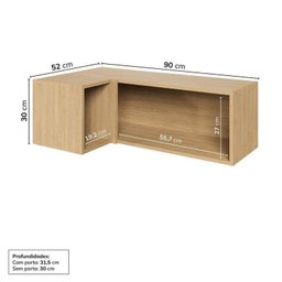 Cozinha Modulada 15 Peças 11 Aéreos 3 Balcões 1 Cristaleira Nara CabeCasa MadeiraMadeira - 12