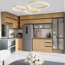 Ver imagem 3 de Cozinha Planejada 15 Peças 11 Aéreos 3 Balcões 1 Cristaleira Nara CabeCasa MadeiraOriginals Marrom/Avena