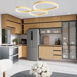 Cozinha Modulada 15 Peças 11 Aéreos 3 Balcões 1 Cristaleira Nara CabeCasa MadeiraMadeira - 2