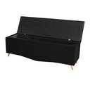 Ver imagem 5 de Kit Cabeceira de Cama Box e Calçadeira Baú Malibu King 195 Cm Suede Preto Eli Móveis