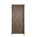 Ver imagem 2 de Kit Porta de Madeira Frisada 215 cm X 66 cm Batente 14cm Fechadura Manual Abertura Esquerda Marrom