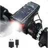Lanterna Bike Recarregável Usb C/ Buzina Solar Display de Energia T6:preto/unissex/único - 1