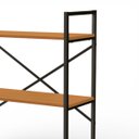 Ver imagem 3 de Estante Estilo Industrial Metal e Madeira Organizador Baixa 85x72cm Canela/preto Fosco