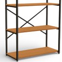 Ver imagem 4 de Estante Estilo Industrial Metal e Madeira Organizador Baixa 85x72cm Canela/preto Fosco